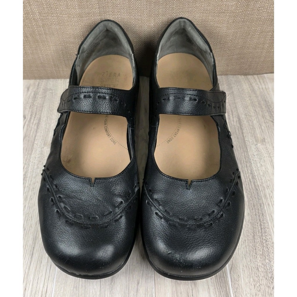 Ziera Gummibear Black Leather Mary Jane Super Support Shoes EU 41W US 10.5W